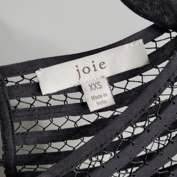 JOIE • Black Mishika Cotton Silk Blend Drawstring Victorian Dress Sz XXS - Picture 6 of 9